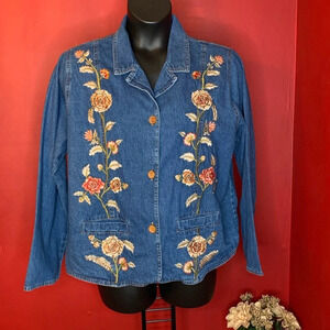 Country Door Embroidered Denim Jacket Size 2X